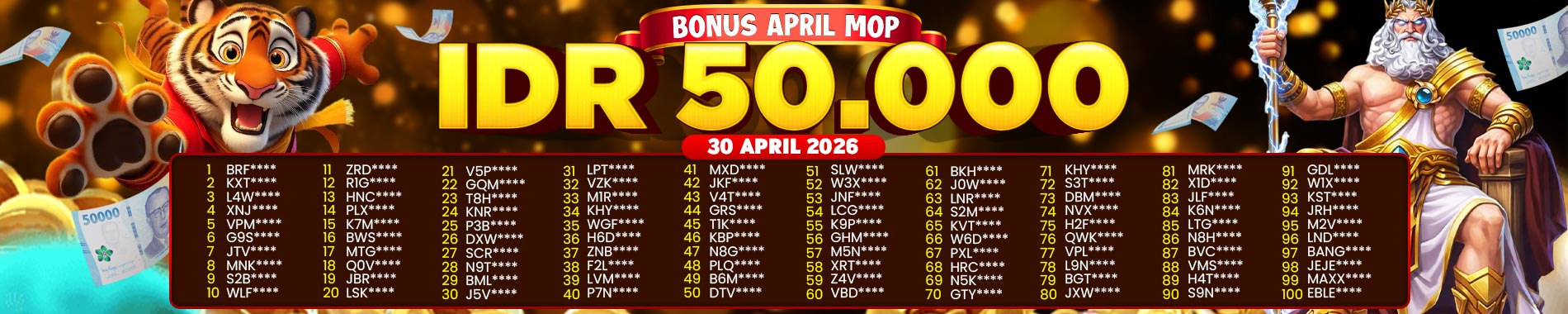 BONUS APRIL